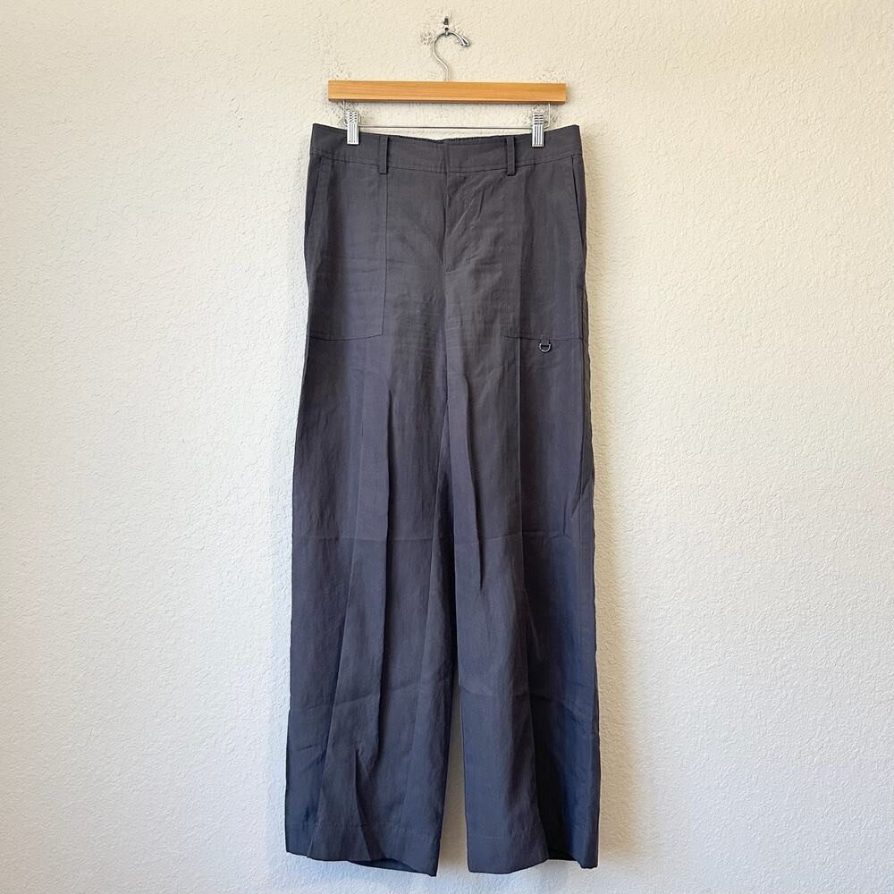 VINCE Dress Pants Taupewood Lightweight Wide Leg HR Relaxed Fit Preppy